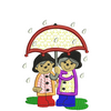 Couple Under an Umbrella 10694